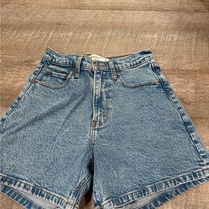 Abercrombie & Fitch Light Blue High-Rise Denim Shorts
